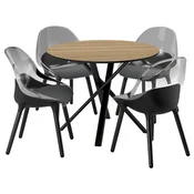 NORRMJÖLE/BALTSAR Miza in 4 stoli, imitacija hrasta črna/črna, 105 cm
