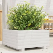 Vidaxl vidaXL Vrtno korito, belo, 50x50x26,5 cm, masivni borov les
