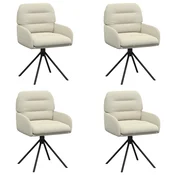 Okretne blagovaonske stolice 4 pcs Umjetna koža Krem