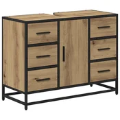 Vidaxl Kopalniška omarica Umetni hrast 80 x 33 x 60 cm Konstruiran les