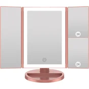 slomart WEILY zložljivo kozmetično ogledalo z LED, 1x/2x/3x povečava