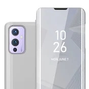 Cadorabo CADORABO CASE, združljiv z OnePlus v Agate Silver - Clear View Zrcalo Zaščitni pokrov s funkcijo stojala 360 stopinj zaščita, (20570123)
