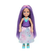 Punčka Barbie Chelsea - cvetlična obleka, vijolični lasje (JKH60)