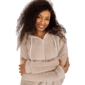 RUE PARIS Ženski pulover s kapuco RUE PARIS bež RV-BL-8435.96P_392680 L-XL