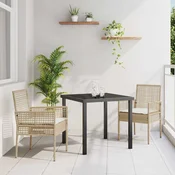 Vrtna stolica s jastukom 2 pcs Bež 55 x 53 x 85 cm poliratan