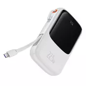 Power bank Baseus Qpow Pro 10000mAh z Lightning, 2x USB-C, USB, 22.5W in priloženim USB-C kablom - white