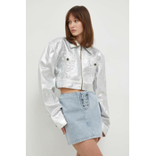 Traper jakna Rotate za žene, boja: srebrna, za prijelazno razdoblje, oversize