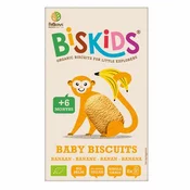 BISkids BIO otroški polnozrnati piškoti z banano brez dodanega sladkorja 6M+, 120 g