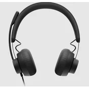 LOGITECH Zone žične slušalke, certificirane za Microsoft Teams, USB-C z adapterjem USB-A, grafitna b