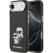 Karl Lagerfeld IML Aquarelle Karl and Choupette Zadní Kryt pro iPhone Air Black