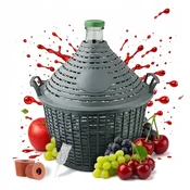 shumee STEKLENICA V KOŠARICI, STEKLENICA ZA DIMLJENJE, 20 L, POKROVČEK + TUBA, Steklena steklenica za fermentacijo