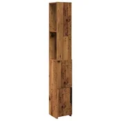 Vidaxl Kopalniška omarica Old Wood 25x25x170 cm Inženirski les