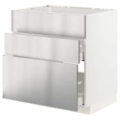 METOD / MAXIMERA Pod.ormaric sudop. i 3front/2fioke, bela/Varsta nerdajuci celik, 80x60 cm