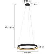 Steinhauer Ringlux LED viseča svetilka, 1-svetlobna, črna, kovinska - Dnevna soba/jedilnica - Sodobni - Kovina