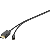 Renkforce Renkforce USB-C® / DisplayPort adapterski kabel USB-C® vtič\, DisplayPort vtič 1.80 m črna RF-4538166 USB-C®-Display kabel, (20417970)