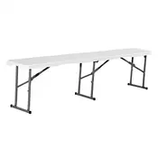 VEVOR Zložljiva klop 1820x280x430 mm bela