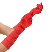 Rdeče satenaste rokavice za zabavo 42 cm