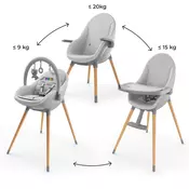 KINDERKRAFT STOLICA ZA HRANJENJE 2U1 FINI UP GREY