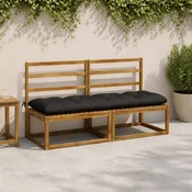vidaXL Blazina za klop VIANEN 100% poliester Črna 180 x 50 x 12 cm