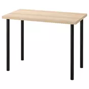 LINNMON / ADILS Radni sto, belo b. im. hrastovine/crna, 100x60 cm