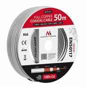 Maclean koaksijalni kabel, satelitski antenski kabel, RG6 1.02CU+4.8FPE+CU/P+32*0.12CU+6.8PVC, 50M,