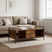 vidaXL Klubska miza Dimljen hrast 99,5 x 49 x 41 cm Inženirski les