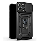 Robusten ovitek CamShield Pro z vgrajenim magnetnim držalom in zaščito zadnjih kamer za iPhone 12 Pro Max - army black