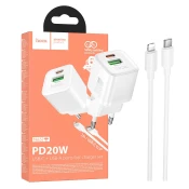 hoco. Punjac kucni sa type C - Lightning kabelom, PD20W + QC3.0 - N65 Ingenious type C-Lightning