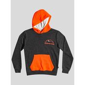 Orange-Grey Boys Brindle Hoodie Quiksilver Open Spot - Boys