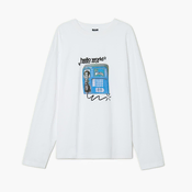 Cropp - Bela majica s printom - white