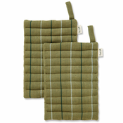 ferm LIVING Podstavek za lonec ITO 20 cm, set 2 kosov, zelena, bombaž, čvrsta LIVING