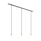 Sodobni sistem tirnic črne barve z 2 reflektorjema in 3 visečimi svetilkami 1-fazni - Slimline Eira