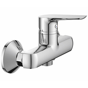 Stenska mešalna pipa za prho LOTTA, razdalja 150 mm, kromasta - Kromasta - 48 - Medenina - Stena - Okrogla - Aqualine - LOTTA - 183x114x130 mm - Ročica