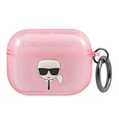 Karl Lagerfeld ovitek za AirPods Pro – Glitter Karls Head, roza