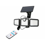 ENTAC solarna zidna lampa, sa senzorom, daljinskim upravljacem i trostrukim LED panelom, 15 W