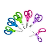 Otroške škarje DONAU Soft Grip z okroglim rezilom, 13 cm, mešanica barv, razstava 30 kosov