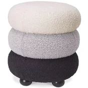 Casa Padrino luxury stool cream/gray/black A� 43 x H. 49.5 cm - Round living room stool - Round stool - Living room furniture - Luxury furniture - Luxury furnishings - Furniture luxury