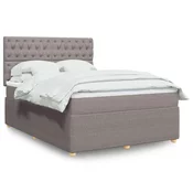 vidaXL Box spring postelja z vzmetnico taupe 160x200 cm blago