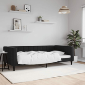 Greatstore Raztegljiva postelja črna 100x200 cm žamet