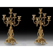 Casa Padrino luxury baroque candle holder set gold A� 28 x H. 47 cm - Handmade baroque style bronze candlesticks - Baroque decorative accessories - Baroque interior - Noble & Magnificent