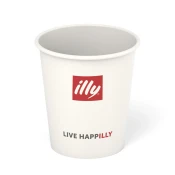 Illy papirnati lonček s pokrovom za kavo bel 355 ml