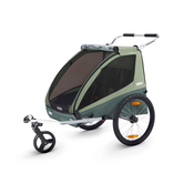 Thule Coaster XT zelena djecja kolica i prikolica za bicikl za dvoje djece