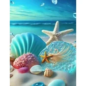 Norimpex - Puzzle Diamantova slika: Morska zvezda in školjke 30x40cm - 1 - 39 kosov
