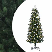 Vidaxl Umetna božična jelka z bučko 180 cm 300 LED Toplo bela