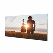 tulup.si Slika na akrilnem steklu Kitara človek 125x50 cm 4 obešalnika