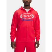 Under Armour Project Rock Icon Fleece FZ Pulover Rdeča
