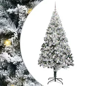 Vidaxl Umestno božično drevo Bela 240 cm PVC, jeklo in plastika