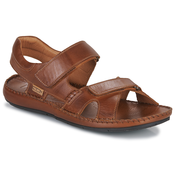 Pikolinos za moške. 06J-5818 Usnjeni sandali Tarifa 06J usnje (43), Rjava, Velcro, Priložnostno
