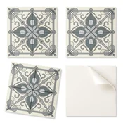 shumee Samolepilne vinilne ploščice z dekorativnim potiskom cvetličnega vzorca z ornamenti 20x20x20 cm