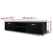 vidaXL TV omarica visok sijaj črna 140×40,3×34,7 cm
